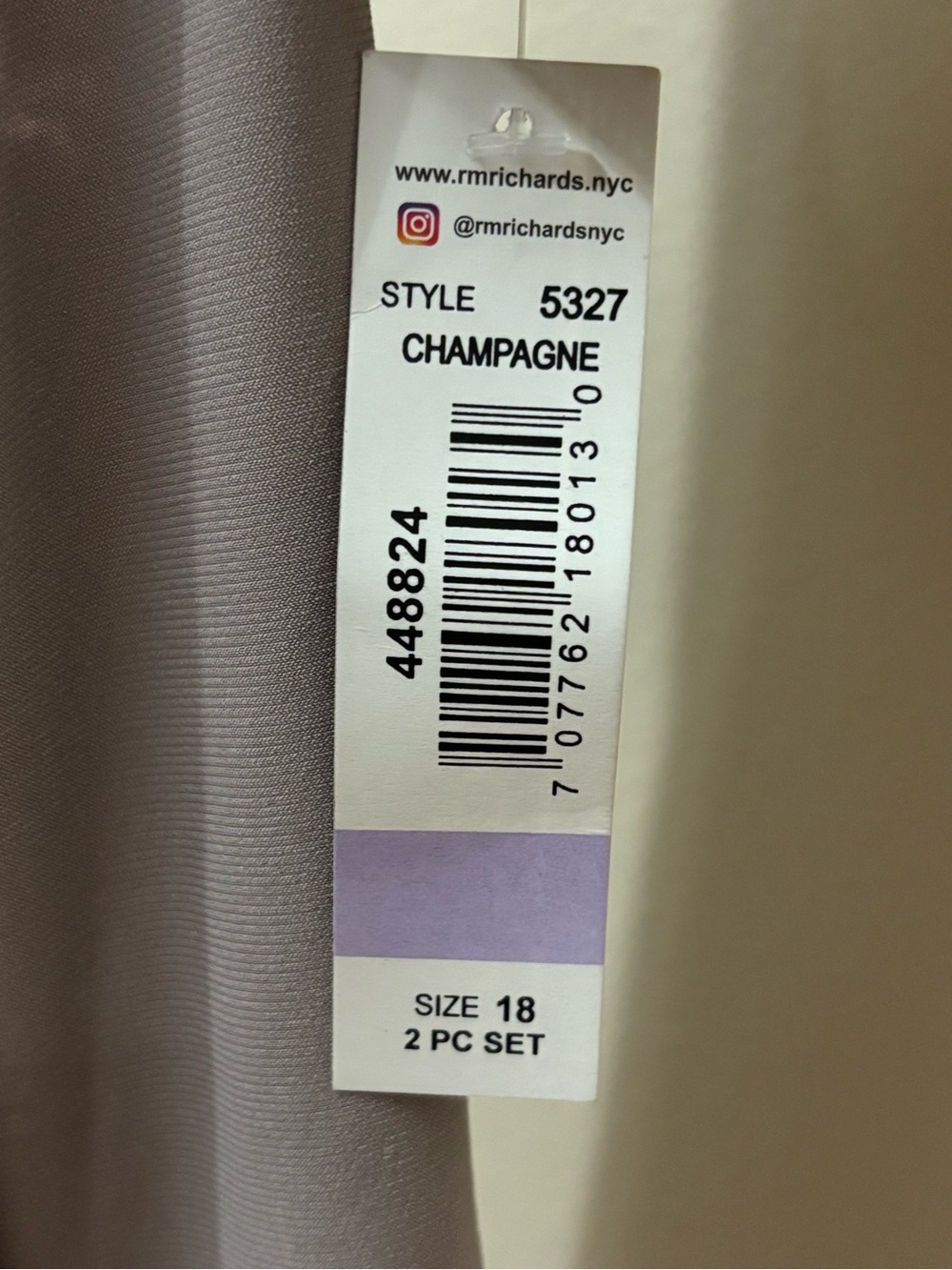 R&M Richards Women’s Champagne Mother of the Bride/Groom 2 Set Dress Size 18 - Picture 11 of 12
